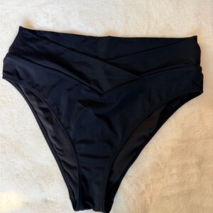 PINK Victoria's Secret Black High-Waisted Bikini Swimsuit Bottom